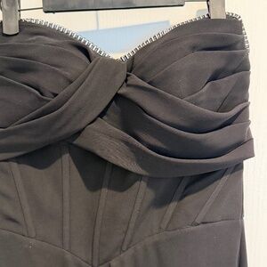 Stunning R2G by Tarik Ediz strapless black formal gown